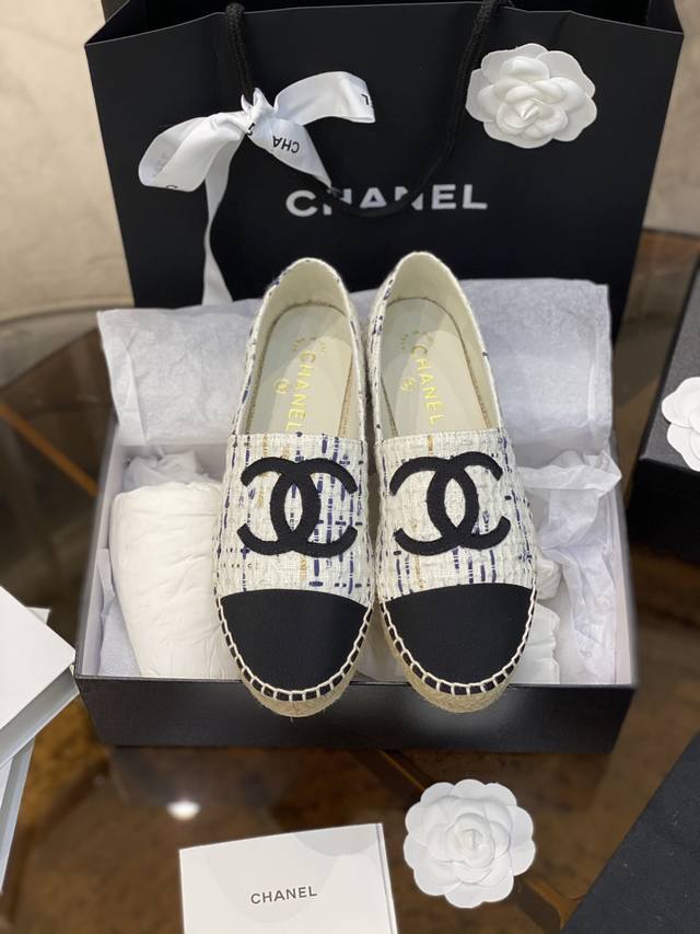 Chane* Spring new product Espadrilles fisherman shoes, Chanel classic style! Exc