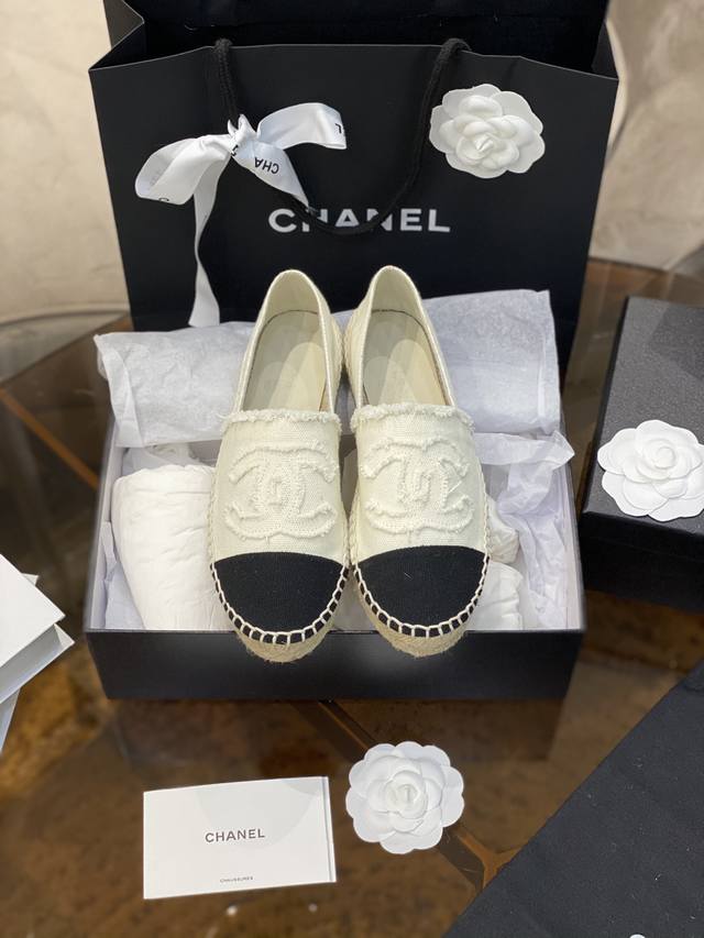 Chane* Classic Spring and Summer New Product Espadrilles Fisherman Shoes Chanel