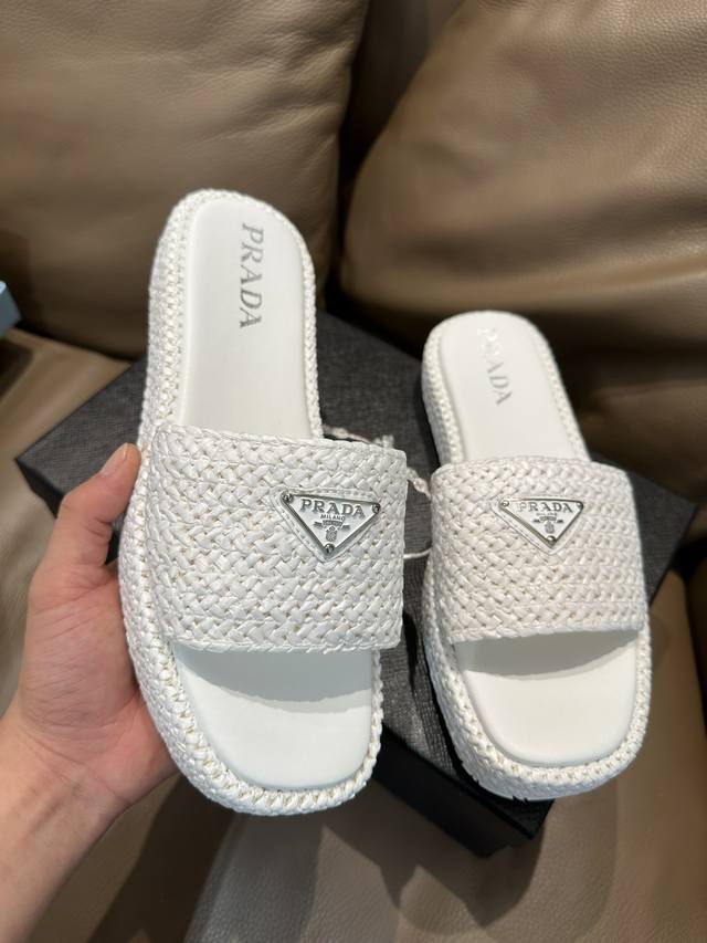 Prada Straw Handmade Fully Woven 35-42 Size