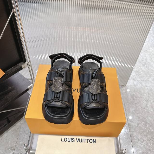 factory P price P: Lv new Louis Vuitt* new thick-soled drawstring sandals casual