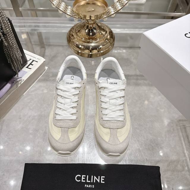 high version factory Celine*Celine 2025Ss new logo lace-up casual sports shoes,