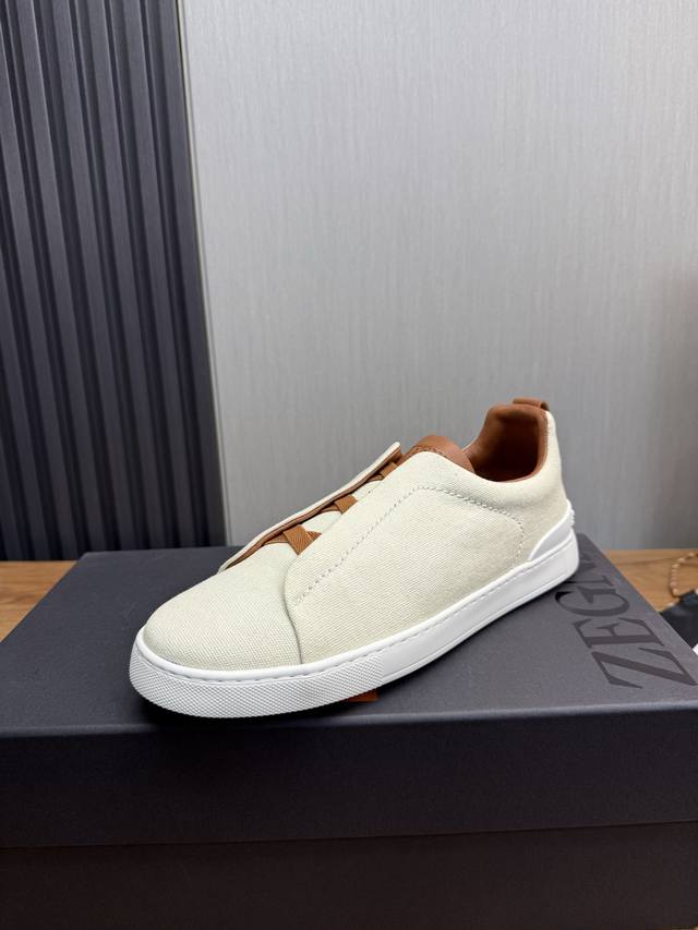 Factory Price Ermenegildo Zegna Smooth Leather Tiziano Low-Top Sneakers This Tiz