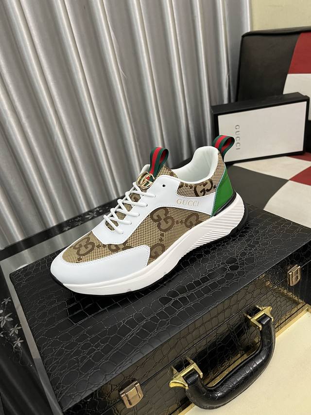 Gucci Gucci men's latest white shoes series casual shoes! Official website 1:1 m