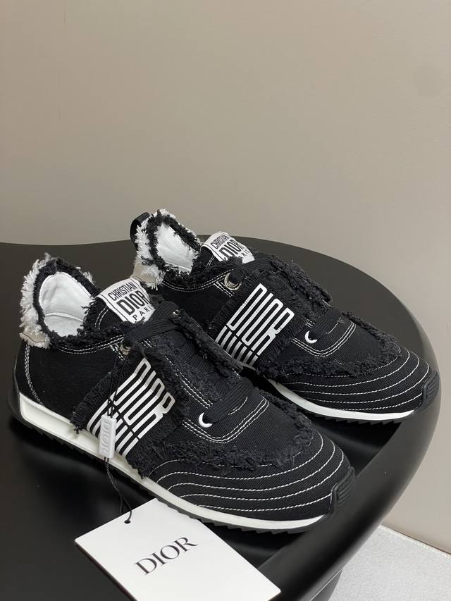 25Ss Early Spring New Dior Optical-D Denim Sneakers Casual German Training Shoes