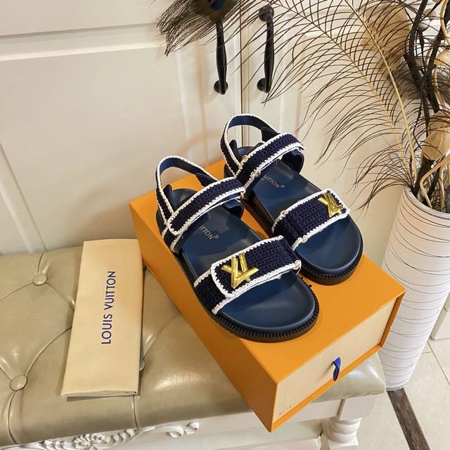factory price P, Louis Vuitton new sandals, woven surface, sheepskin lining, pri