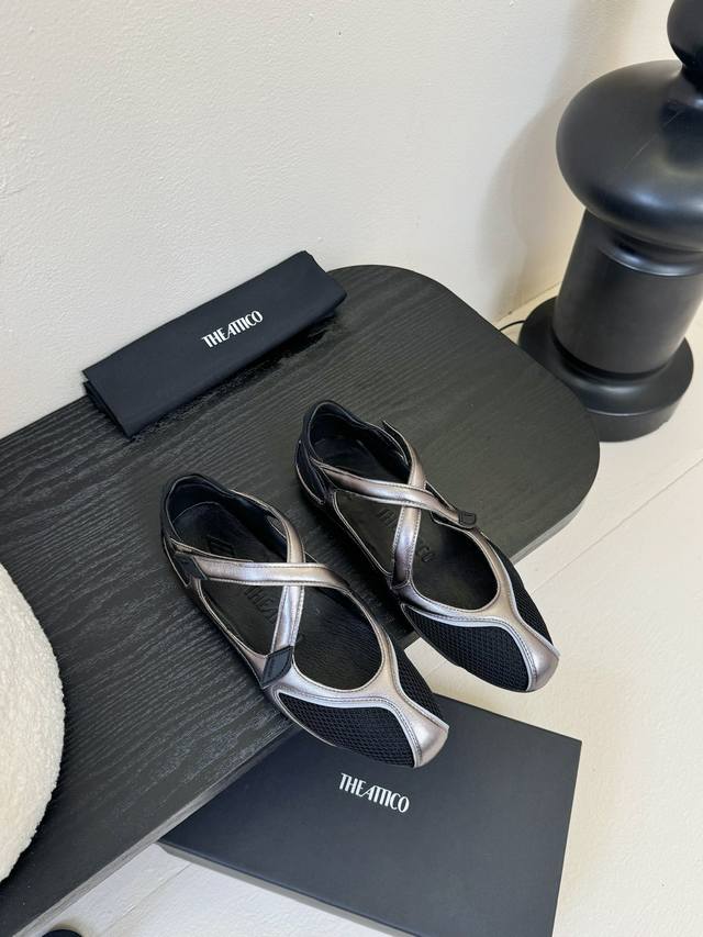 The Attico ballet shoes have a three-dimensional upper with the same mold as the