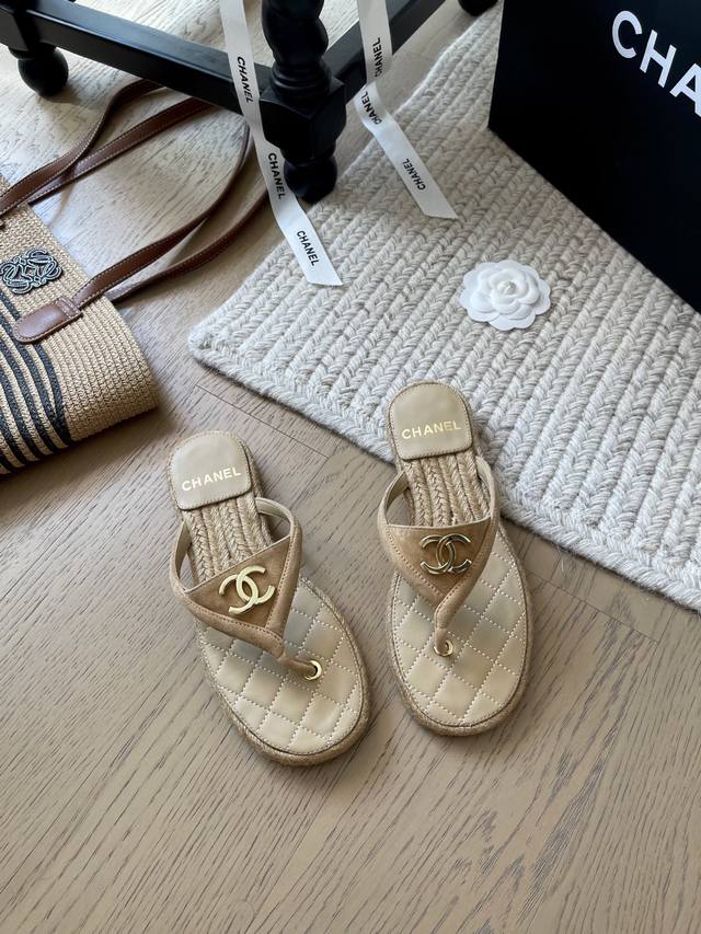 Chanel 25P new flat braided flip-flops! Top version! First to sell the hot-selli