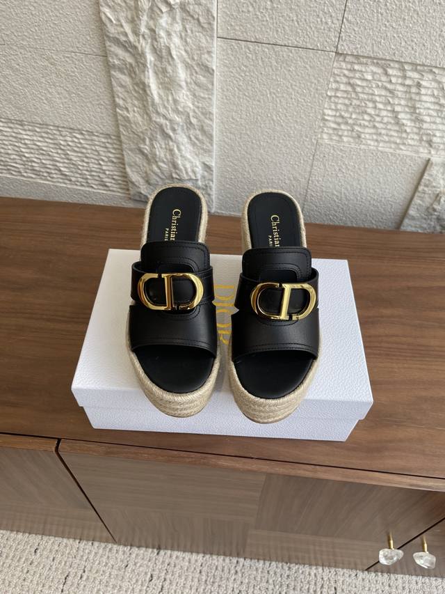 Top version Dior 25Ss new summer wedge sandals slippers This Dway wedge sandal i