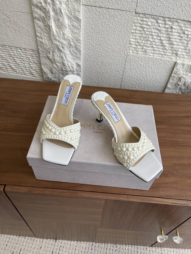 Top version Jimmy Choo 25Ss Spring and Summer new pearl crystal diamond Grete sa