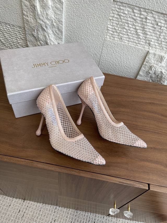 Top version Jimmy Choo 25Ss Spring and Summer new diamond mesh crystal diamond s