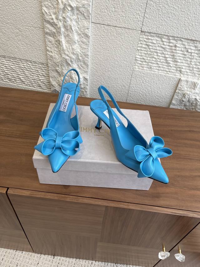 Top version Jimmy Choo 25Ss new spring and summer pointed bow sandals, mules and
