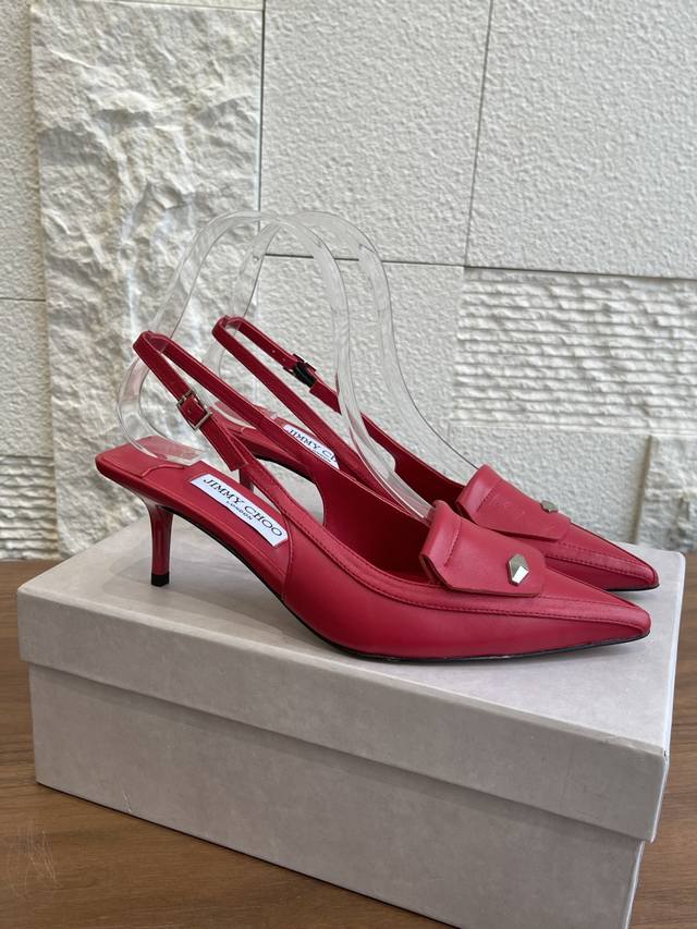 Top version Jimmy Choo 25Ss Spring and Summer new pointed high-heeled sandals si