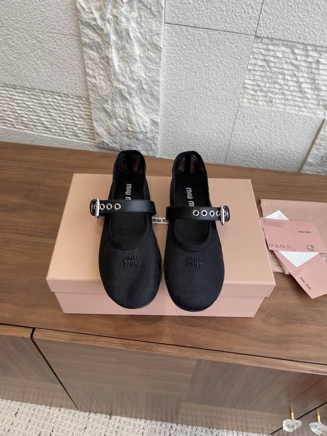Top version: Miu Miu 25Ss Summer new mesh flat ballet shoes Mary Jane This sanda