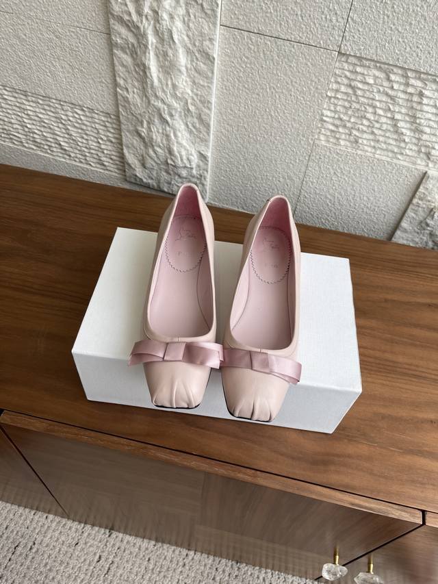 Top version: Christian Louboutin 25Ss Autumn and Winter New Ribbon Bow Denim Chu