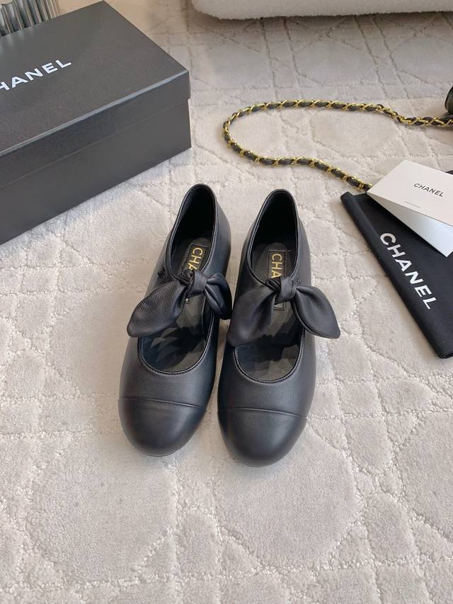 Factory price P Chane* new bow Mary Jane shoes Chanel high-end feeling This piec