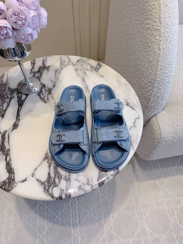 Slippers Sandals Chane's newest denim Velcro sandals are top quality! Simple and