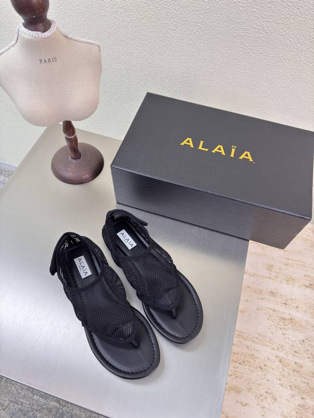 Flip-flops with Velcro and adjustable 25cm classic mesh surface Alaia single sho
