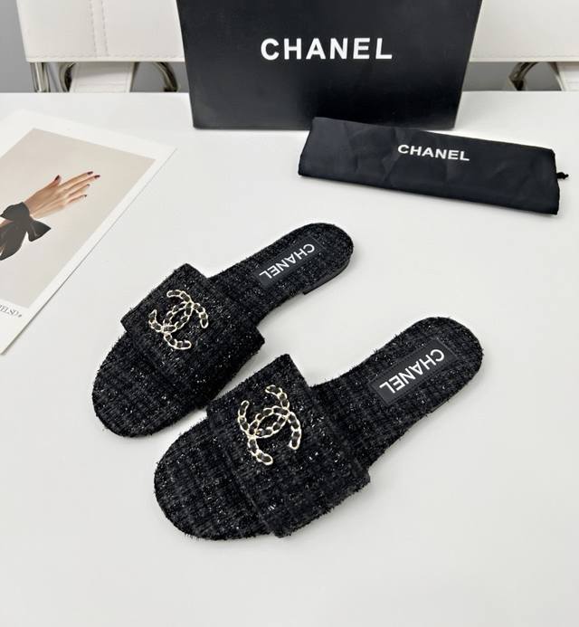 factory P rubber sole genuine leather sole +30, Chanel Chanel new slippers offic