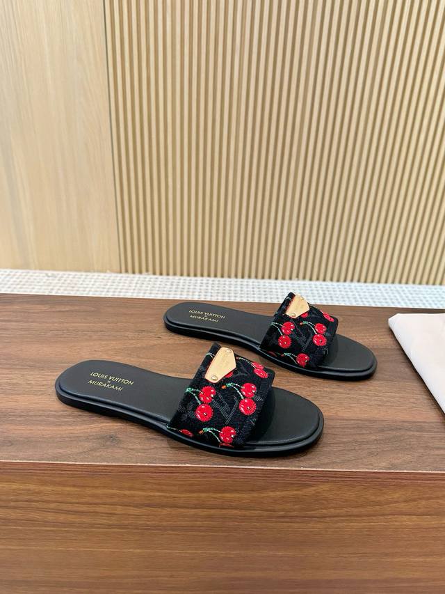factory P rubber sole, leather sole P, Lv Murakami Takashi Cherry Series Code: 3