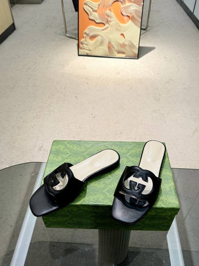 Factory, Gucci Gucci summer new flat heel flip flops high version long-term stoc