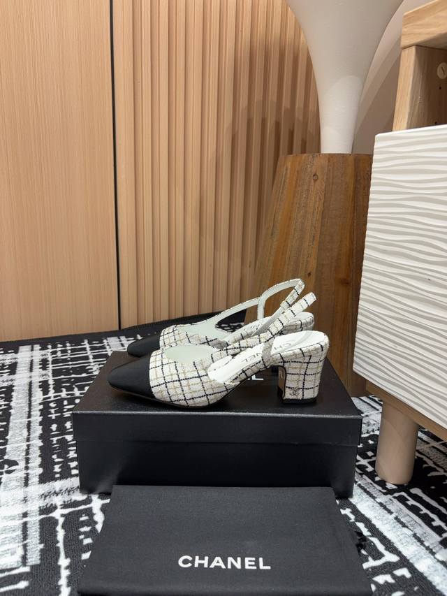 Purchasing-level version Chanel classic back-slot sandals flat high heels Sling-