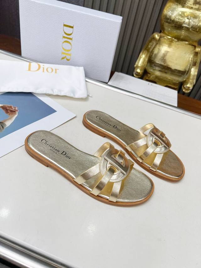 New Spring/Summer Dior D-Lane Sandals with Hollow Slippers This D-Lane sandal is