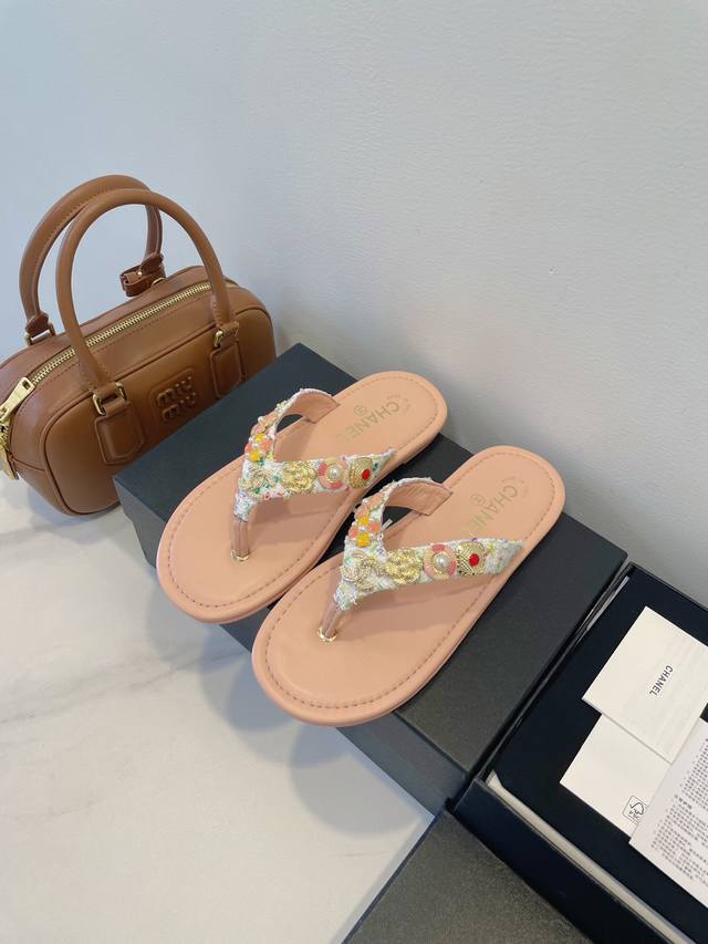 Chanel 25C summer craft shoes, special handmade artwork is so beautiful The over