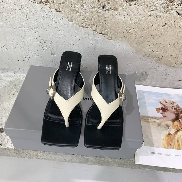 Balenciaga* 2025 spring and summer new punk style high-heeled slippers are fashi
