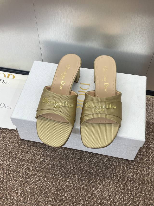 Factory P price P Dior 2025 Spring and Summer New My Dior Thick Heel Women's Sho