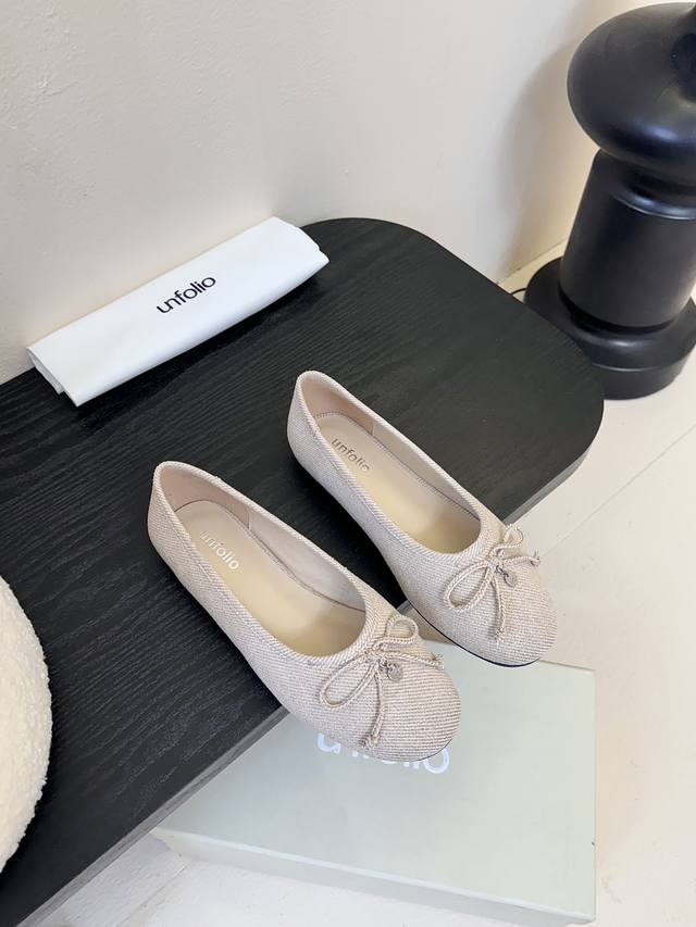 Unfolio 25 Spring and Summer new bow round toe flat ballet shoes! How can you mi