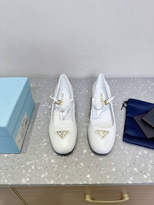 Prada 25Ss Spring/Summer new Mary Jane ballet thick heel single shoes This Mary