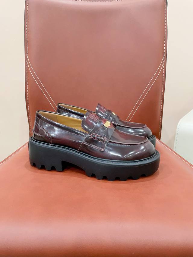 Miu Mi* Miu Miu new lightweight coin thick-soled loafers Miu Miu's style is so b