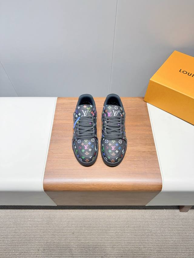 Louis -Uitto- Louis Vuitton couple casual sports shoes skateboard shoes Original