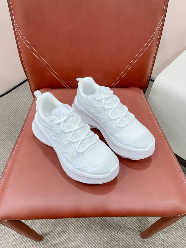 Cdg X Salomon new style thick sole heightened black and white casual shoes white