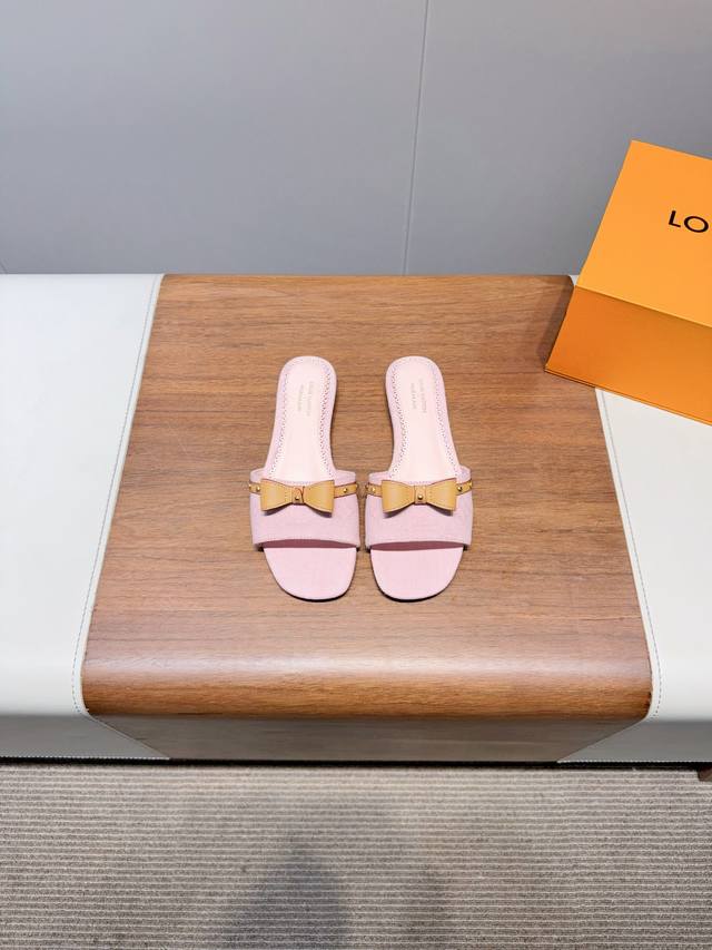 Louis Vuitto- Louis Vuitton Spring and Summer Bow Fashion Slippers The most popu