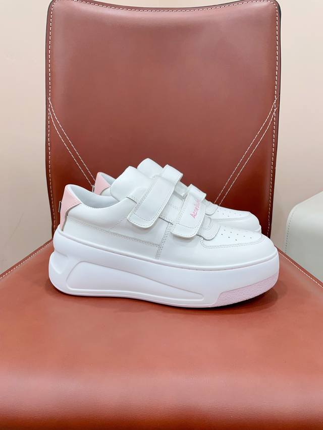 certified Acne Studio* 24Ss latest thick-soled casual Velcro smiley face white s