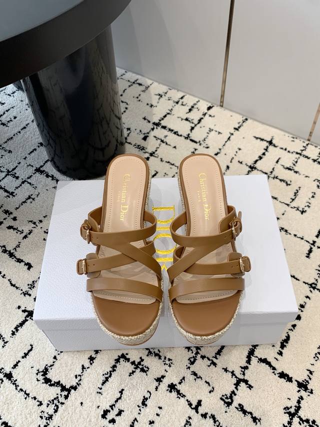Factory, Dior 25Ss Spring and Summer new D-Attitude wedge sandals and waterproof
