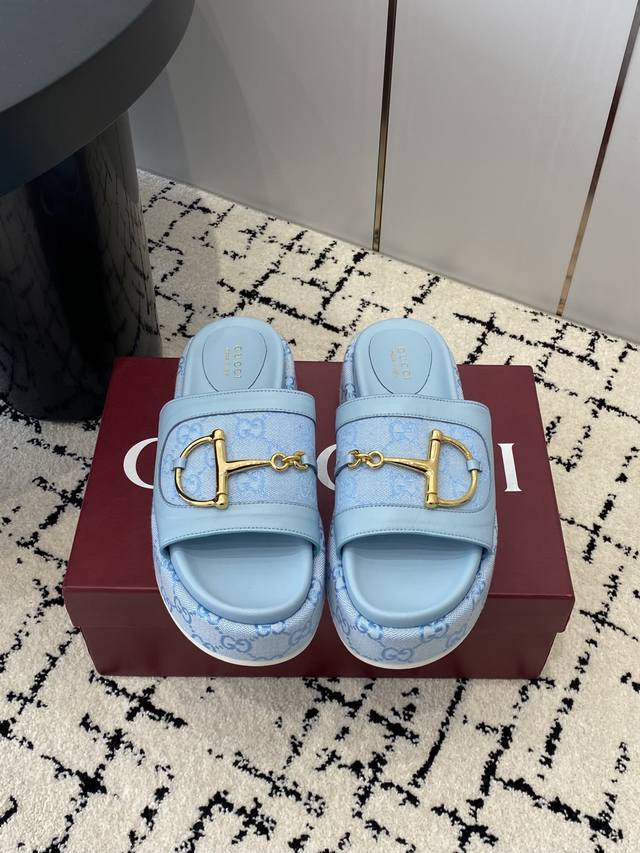 , Gucci classic horsebit monogram thick-soled slippers This is really the gospel
