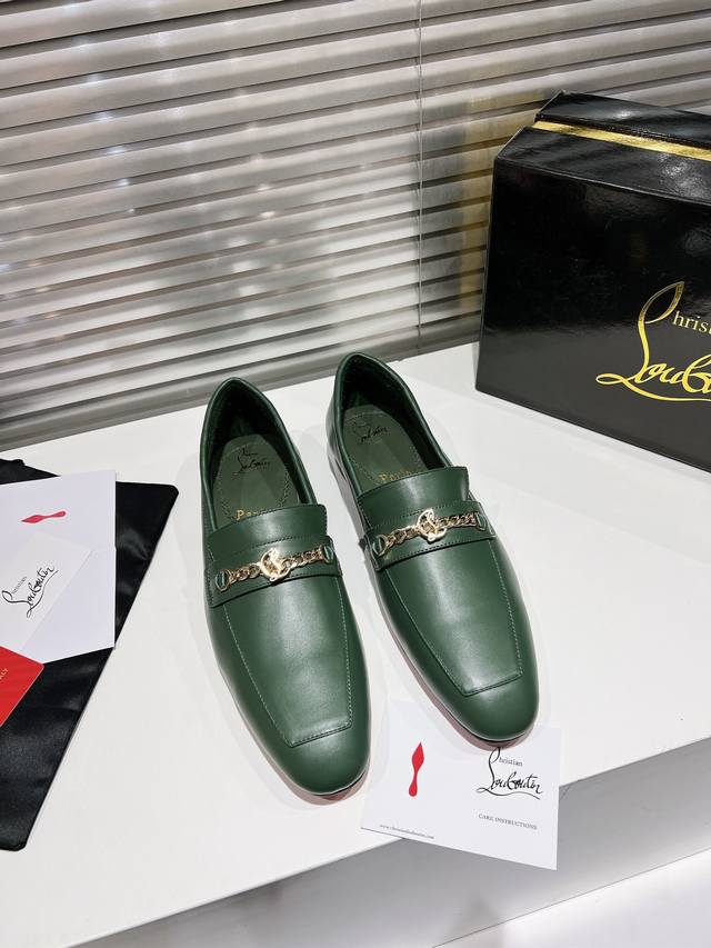 Leather sole Loafers green Leather sole Rubber sole P430 Top version custom Whet