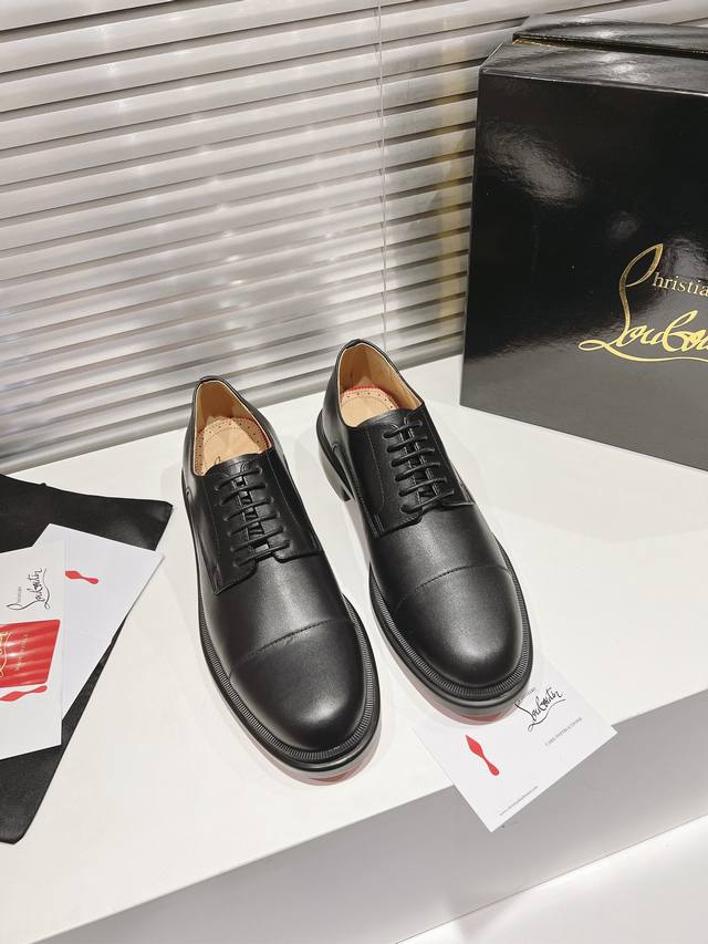 Tire sole lace-up black cowhide Top version custom Whether it is the last, fabri