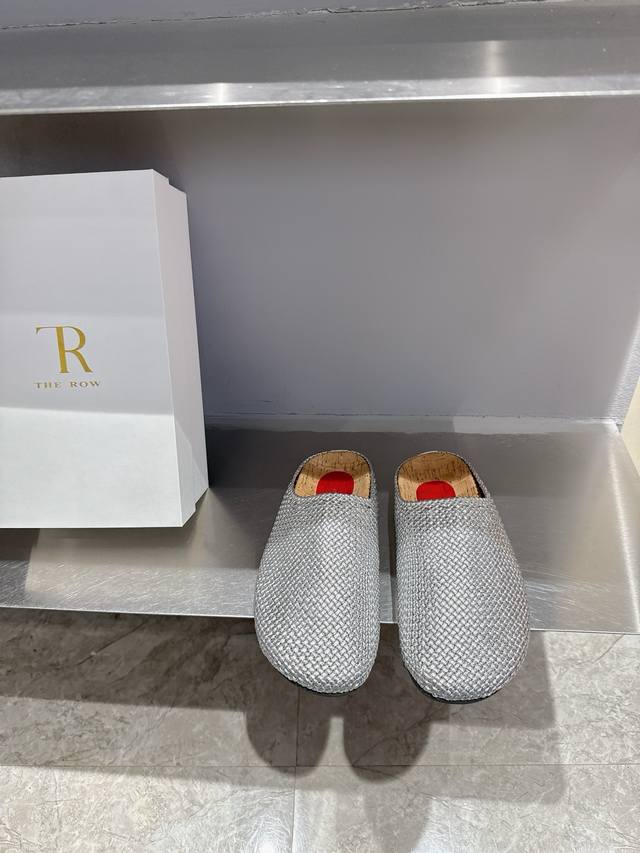Purchasing-level The Row 25Ss closed-toe woven Birkenstock slippers I fell in lo