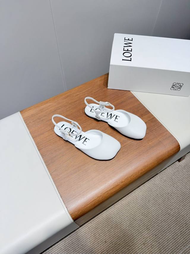 Loew 25Ss Spring/Summer Flat Sandals Square Toe Mules Series It is even more stu