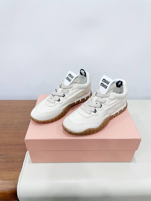 Buttons +10 Miumi* Miu Miu 25Ss Spring and Summer New Biscuit Shoes Forrest Gump
