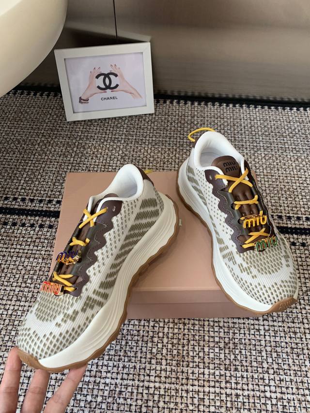Accessories 45 Miumiu 2025 latest American daddy shoes sneakers~ A must-have for