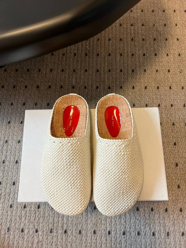 Purchasing-level The Row 25Ss closed-toe woven Birkenstock slippers I fell in lo