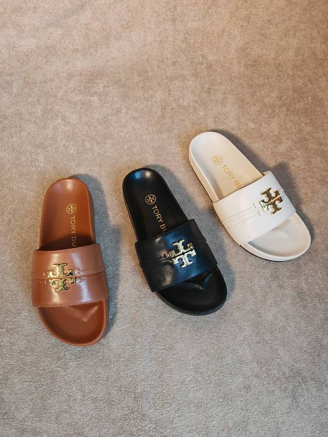 New models are here. Tb classic wide footbed thick bottom slippers . Comfortable