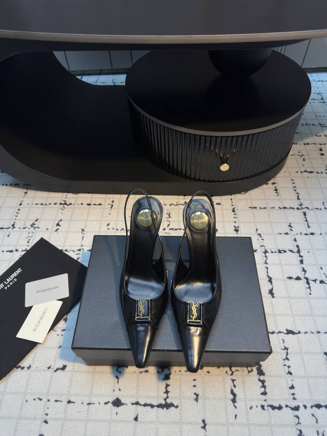 Saint Laurent 25Ss Ysl pointed toe high heel shoes Very stable on the feet, supe