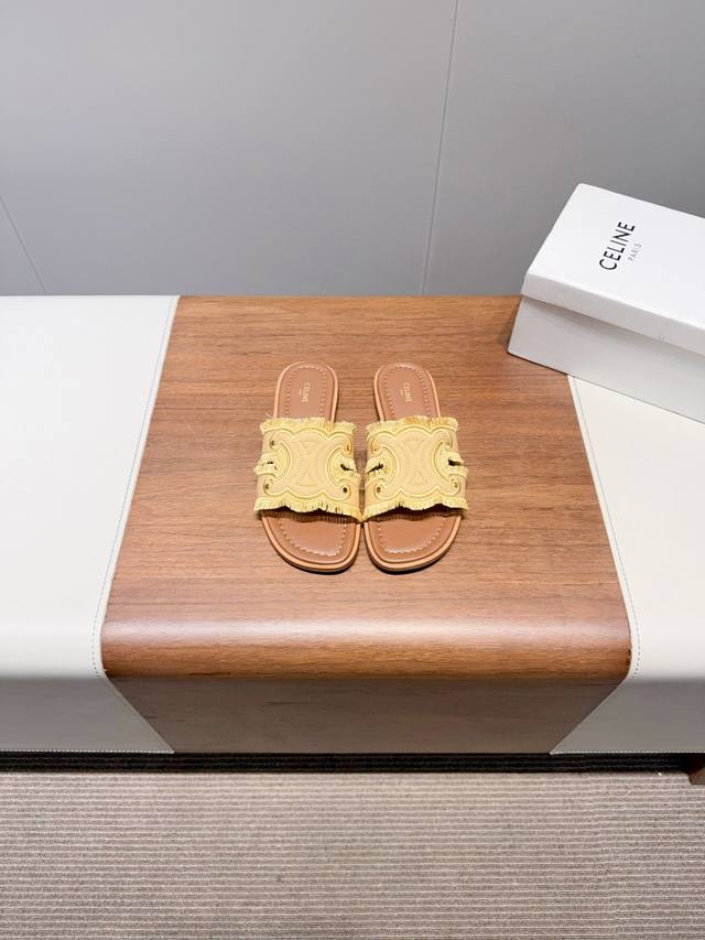 Celin-Celine 25Ss spring and summer new slippers Arc de Triomphe British style f