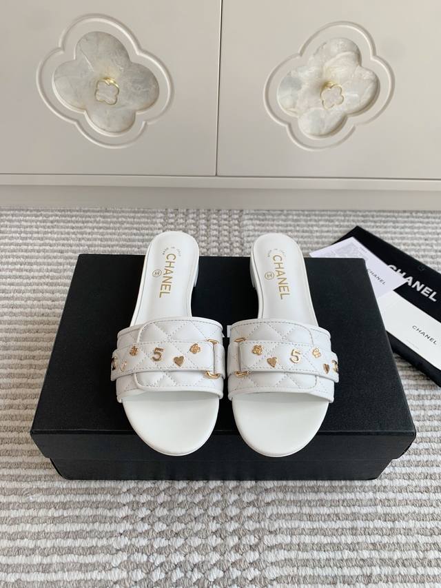 Purchasing-level Chane* Xiaoxiang 25 new diamond badge flat slippers Mixed sheep