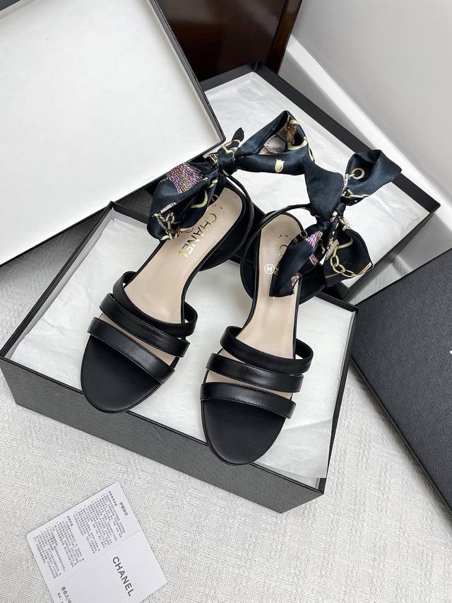 Chanel 25 A Spring and Summer New Scarf Sandals Counter quality One of the class